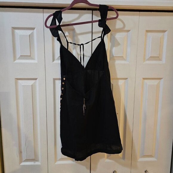 Free People Women's Black Josie Side Buttons Detail Mini Dress Size Medium - Picture 5 of 16